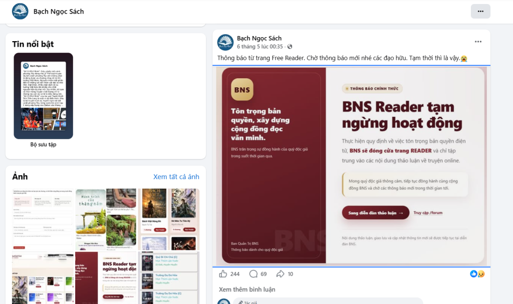 Bachngocsach tạm ngừng hoạt động? Người đọc truyện nên làm gì? 1 bachngocsach tam ngung hoat dong